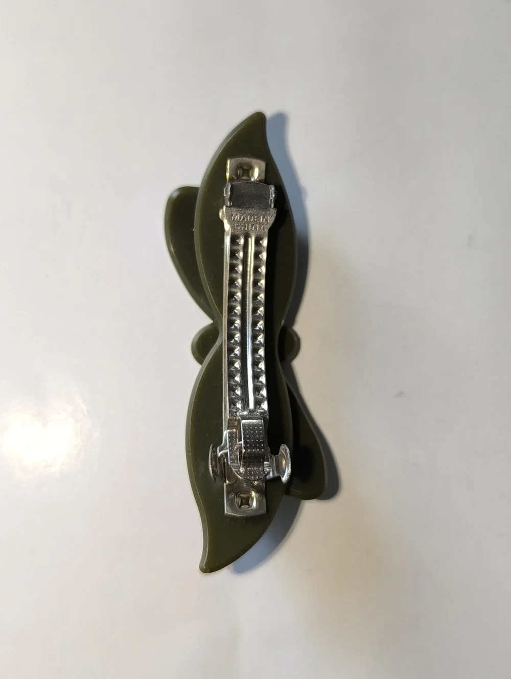 Green Hair Barrette Multi Crystals